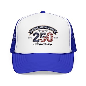 Casquette trucker 250e 250e anniversaire des États-Unis | 1776-2026 Chapeau patriotique en mousse image 5