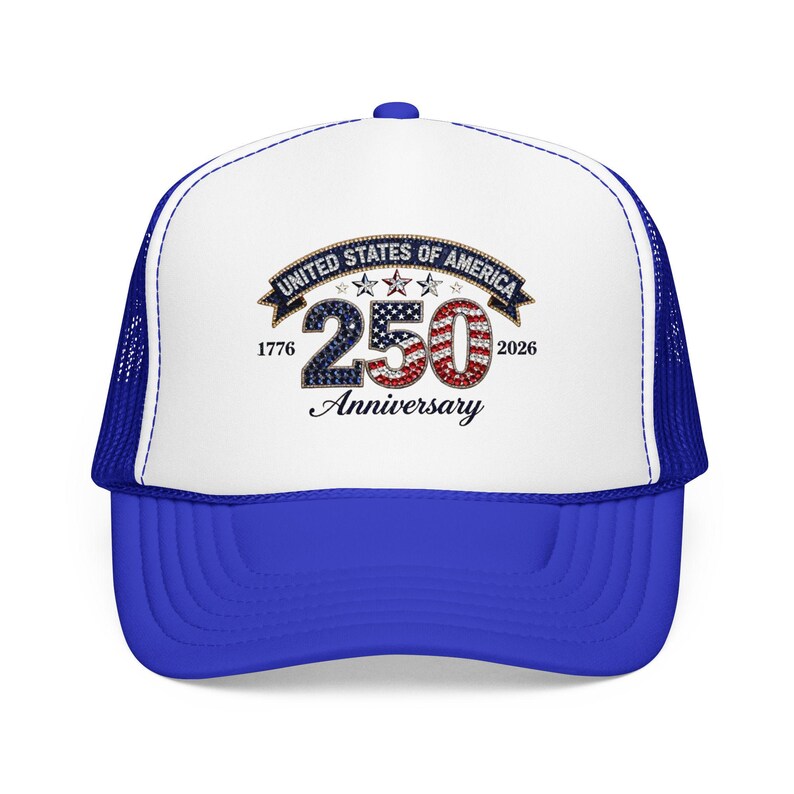 Casquette trucker 250e 250e anniversaire des États-Unis | 1776-2026 Chapeau patriotique en mousse image 5