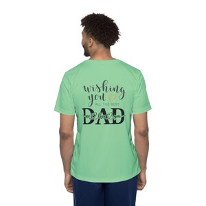Maglia sportiva da uomo con scritta "Happy Father's Day" / Scritta "Dad" sul retro immagine 9