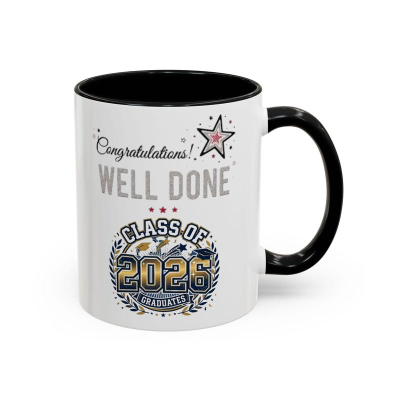 Klasse von 2026 Abschluss Herzlichen Glückwunsch Tasse | Akzent-Kaffeebecher Bild 4
