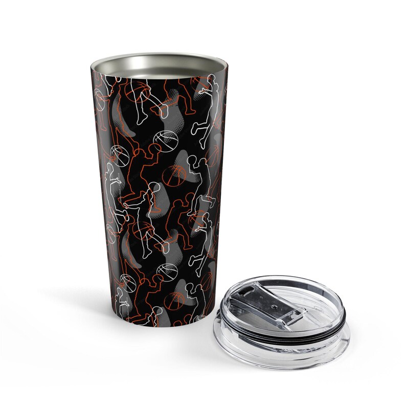 Back To Schol stainless steel body,Basketball Silhouette Thumbler Sports Travel Cup 20oz image 1