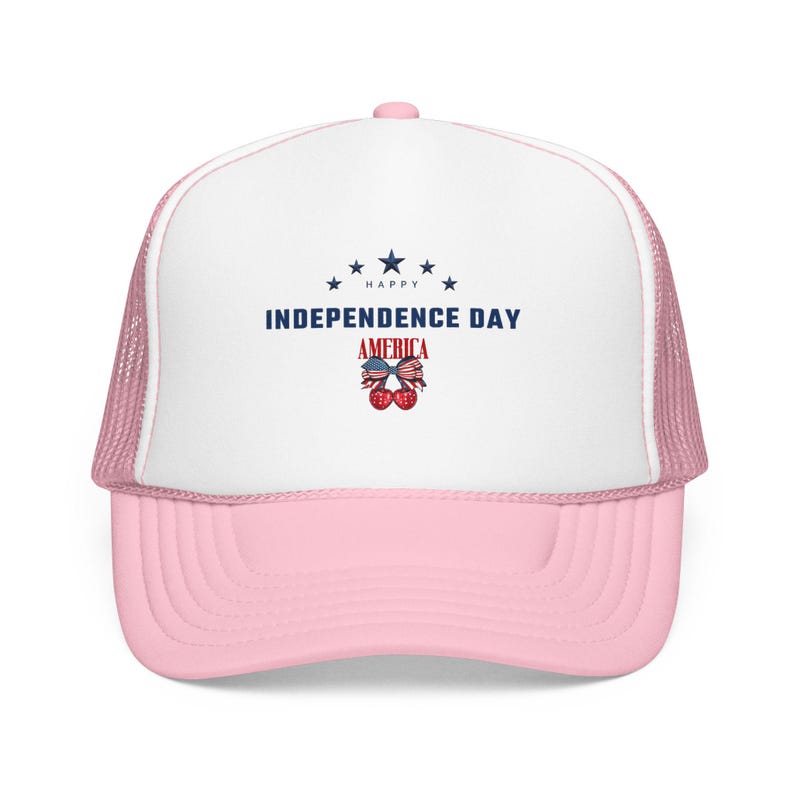 Independence Day America Skull Foam Trucker Hat | 4th of July Patriotic Stars image 4