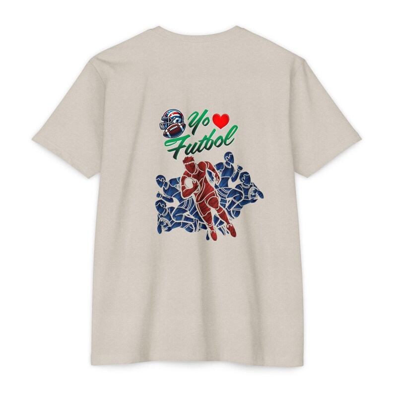 American Futboll T-shirt | Football Player Silhouette, Yo Amor ,Heart Accent image 6