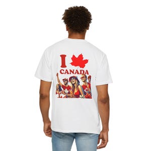 World Cup I Love Canada T-shirt esdoornblad | T-shirt met Canadese karakters afbeelding 16