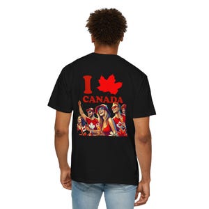 World Cup I Love Canada T-shirt esdoornblad | T-shirt met Canadese karakters afbeelding 17