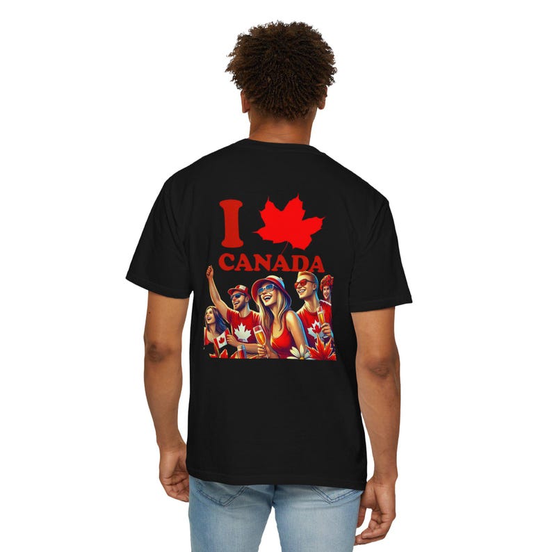 World Cup I Love Canada T-shirt esdoornblad | T-shirt met Canadese karakters afbeelding 17
