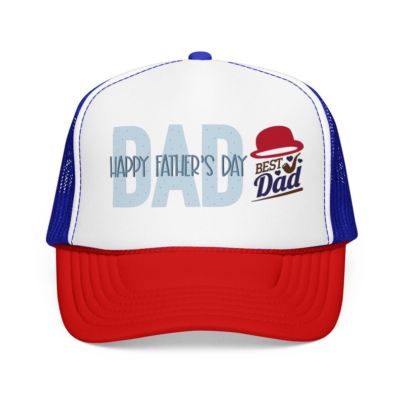 Father's Day Gift Foam Trucker Hat | Vintage Dad Badge image 1