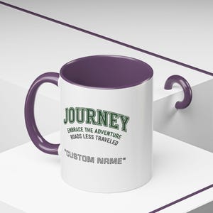 Custom Name Journey Embrace the Adventure Roads Less Traveled Mug | Accent Coffee Mug image 18