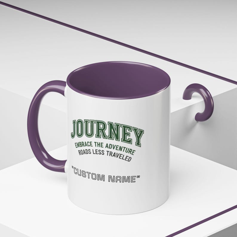 Custom Name Journey Embrace the Adventure Roads Less Traveled Mug | Accent Coffee Mug image 18
