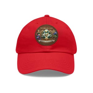 World Cup 2026 Soccer Ball Leather Patch Dad Hat | Round Patch Cap image 4