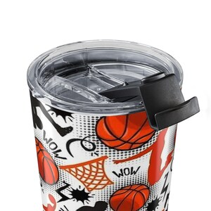 Back To Schol stainless steel body,Basketball Pattern Tumbler 20oz | Sport, Ball, Player Silhouettes image 5