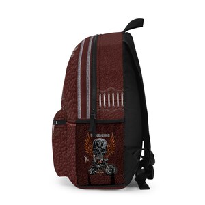 Vintage Motorcycle Skull design Backpack | Biker Harley Davidson Style image 6