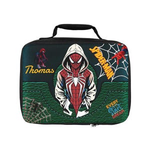 Spider-Man Hooded Hero Lunch Bag | Personalized Name, Web Graphic image 2