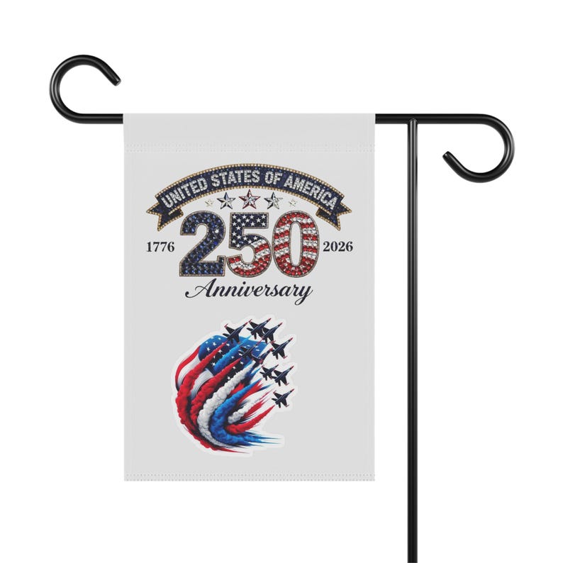 United States 250th Anniversary Garden Banner | Patriotic USA Flag Jets image 5