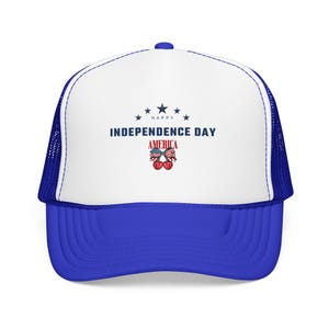 Independence Day America Skull Foam Trucker Hat | 4th of July Patriotic Stars image 8