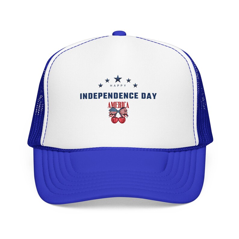 Independence Day America Skull Foam Trucker Hat | 4th of July Patriotic Stars image 8