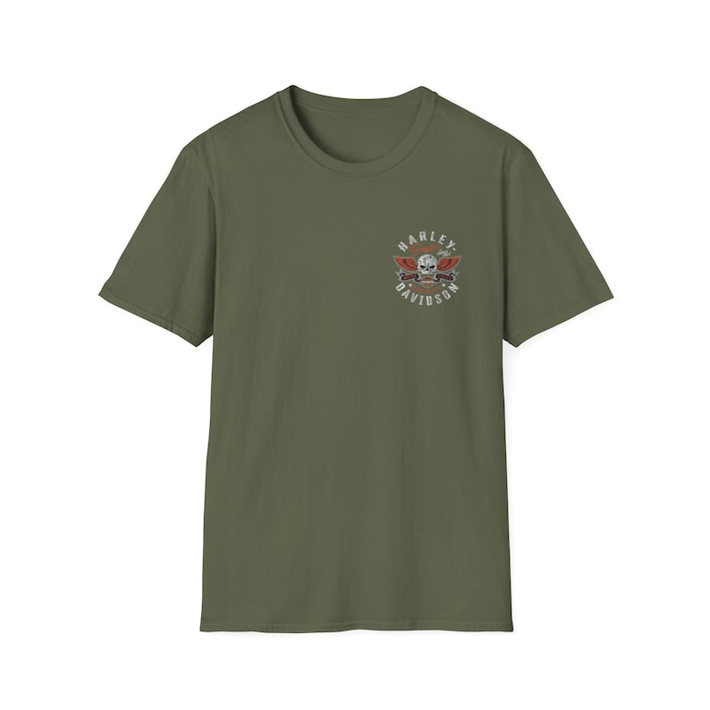 Harley Davidson Fans, Motorradfahrer, T-Shirt im Vintage-Stil | Biker Totenkopf Floral Brust Grafik Bild 12