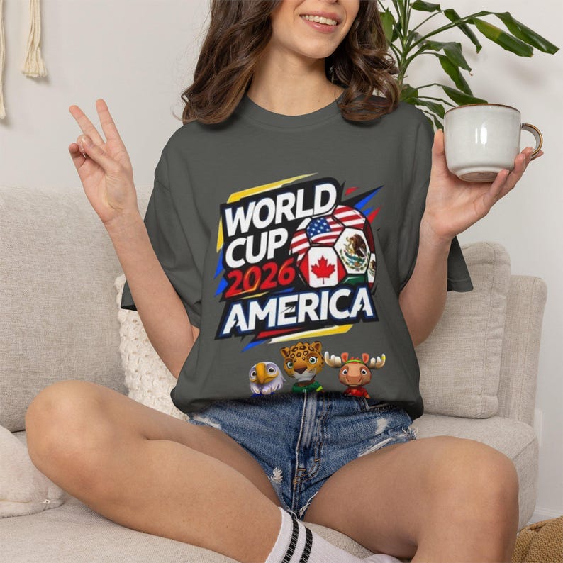 T-shirt WK voetbal 2026 America Soccer Mascottes | Amerikaans voetbalshirt afbeelding 9