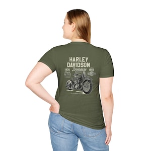 Harley Davidson Script Logo T-Shirt | Motorcycle Retro Tee image 10