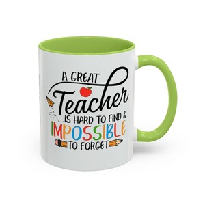 Un buen profesor es difícil de encontrar, imposible de olvidar. Taza de café/taza decorativa (325/444 ml) imagen 12