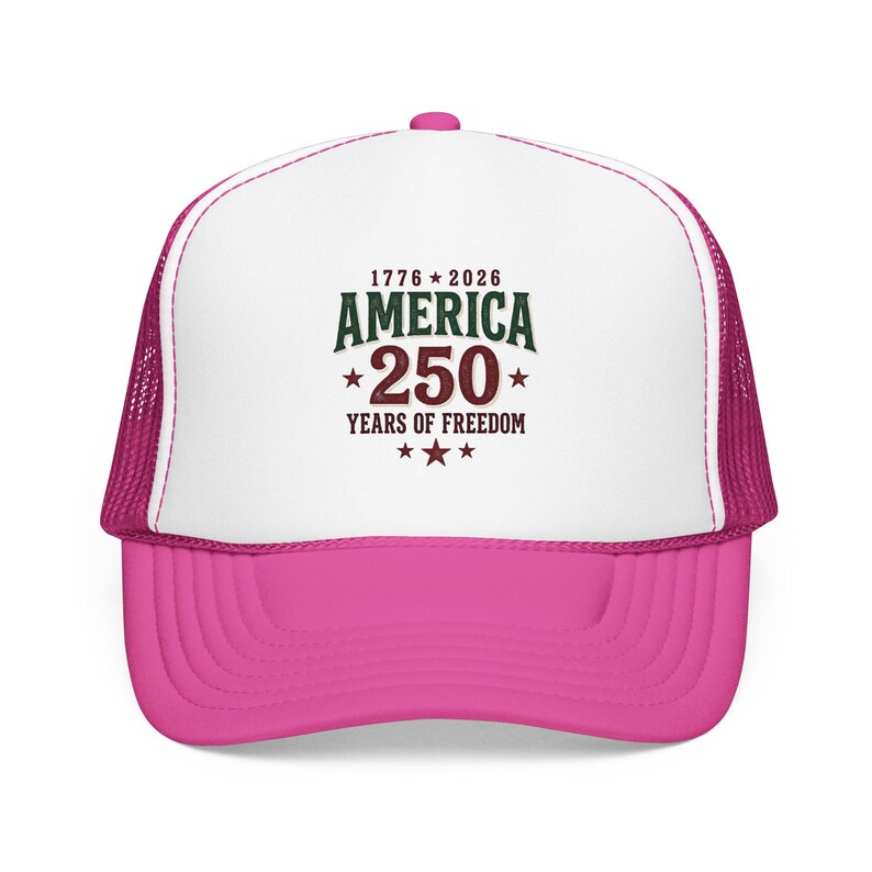 Czapka z pianki America 250 Trucker | Patriotyczna, zabytkowa uroczystość USA zdjęcie 6