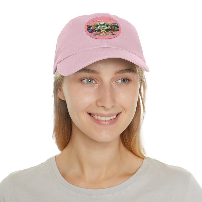 World Cup 2026 Soccer Ball Leather Patch Dad Hat | Round Patch Cap image 15