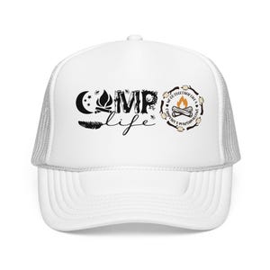Camp Life Foam Trucker Hat | Camping Logo Mesh Cap image 17