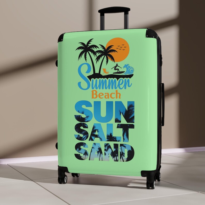 Summer Beach Sunset palm trees suitcase | Sun Salt Sand travel luggage image 7