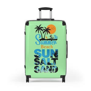Summer Beach Sunset palm trees suitcase | Sun Salt Sand travel luggage image 3