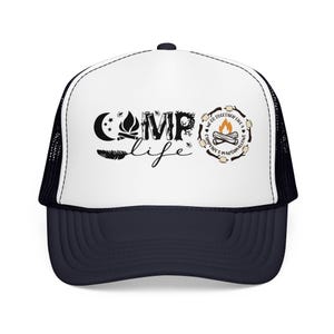 Camp Life Foam Trucker Hat | Camping Logo Mesh Cap image 14