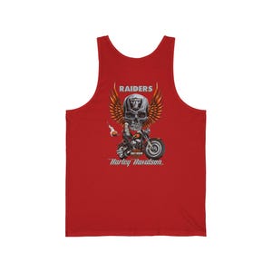 Unisex Harley Davidson fans Tank,Raiders Skull with Wings Motorcycle | Biker Racing Tank Top image 17