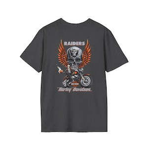 Harley Davidson Fans, Motorradfahrer, T-Shirt im Vintage-Stil | Biker Totenkopf Floral Brust Grafik Bild 11