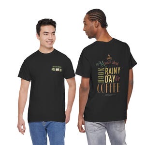 Book Lover,Bookish Rainy Day And Coffee Tee | 'Book Nerd' reading design image 9