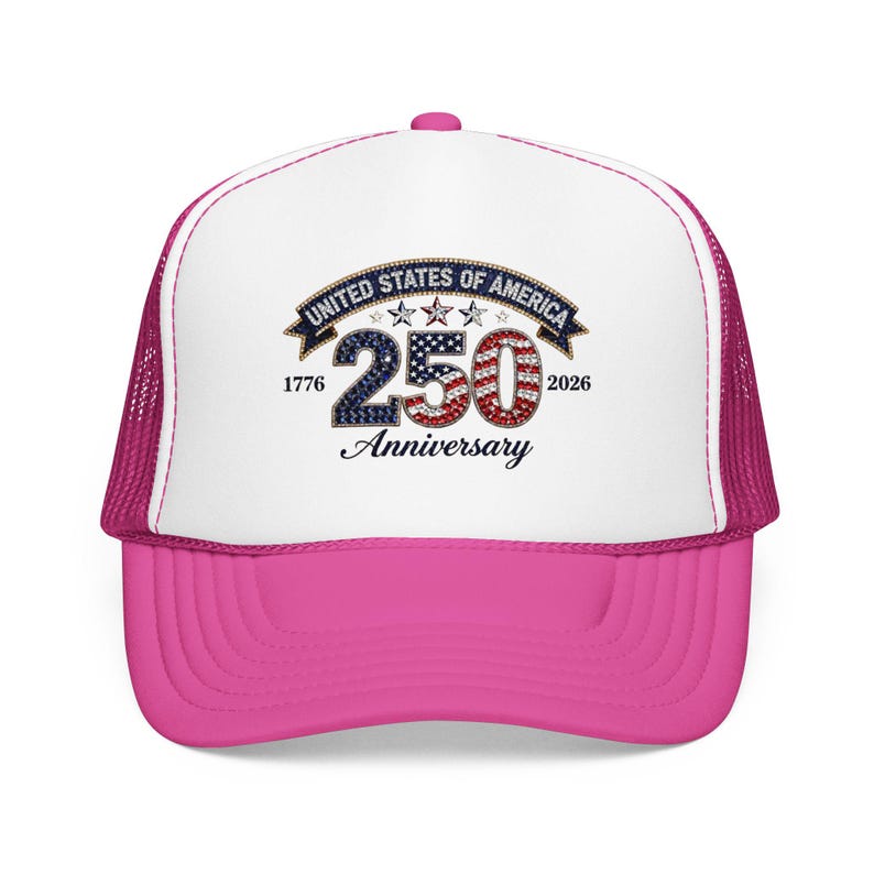 Casquette trucker 250e 250e anniversaire des États-Unis | 1776-2026 Chapeau patriotique en mousse image 1