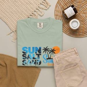 Sun Salt Sand Summer Beach T-shirt | Beach Days Graphic Tee image 15