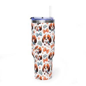 Beagle-Gesicht-Trinkbecher | 1,2-Liter-Edelstahl-Reisebecher mit Henkel Bild 6