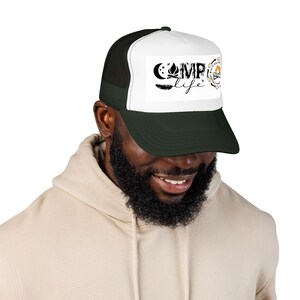 Camp Life Foam Trucker Hat | Camping Logo Mesh Cap image 9