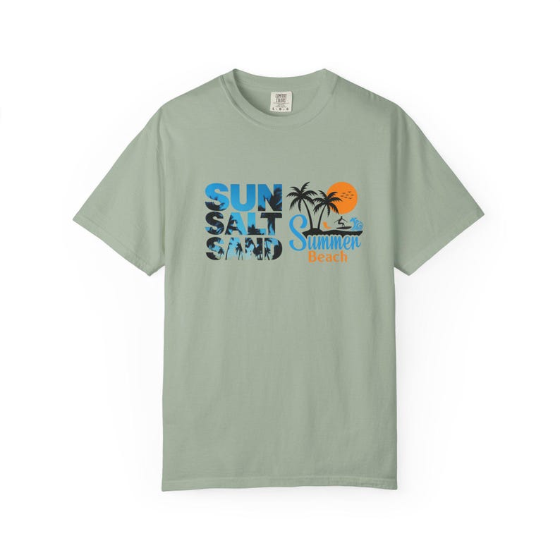 Sun Salt Sand Summer Beach T-shirt | Beach Days Graphic Tee image 2