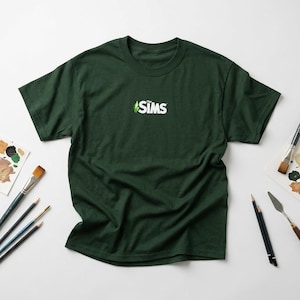 Camiseta de Plumbob de Los Sims / Criaturas Fantásticas, Diseño Floral, Camiseta para Videojuegos imagen 3