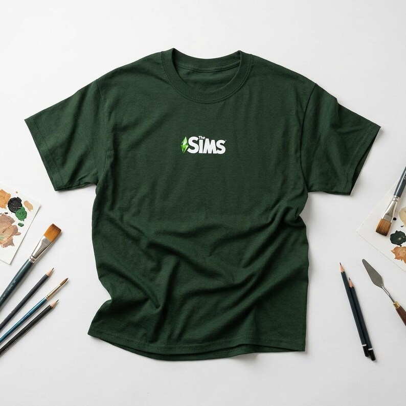 Camiseta de Plumbob de Los Sims / Criaturas Fantásticas, Diseño Floral, Camiseta para Videojuegos imagen 3