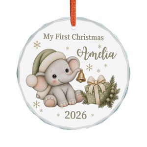 My First Christmas Elephant Ornament | Custom Baby 2026 Gift image 2