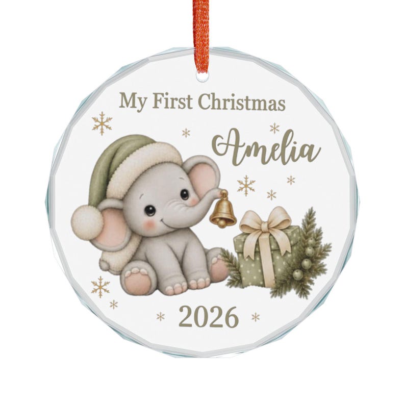 My First Christmas Elephant Ornament | Custom Baby 2026 Gift image 2