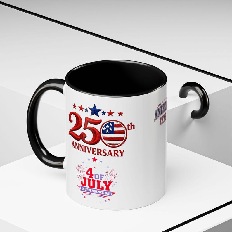 25th Anniversary 4th of July Coffee Mug | American Independence 1776 image 9