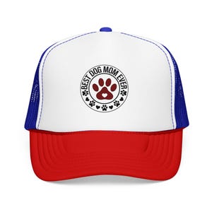 Best Dog Mom Ever paw print Foam Trucker Hat | Dog Lover trucker cap image 15