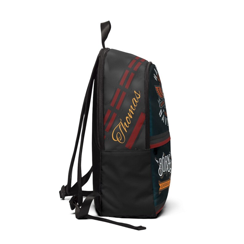 Custom Born to Ride Backpack | Skull Graphic Motorcycle Bag image 5