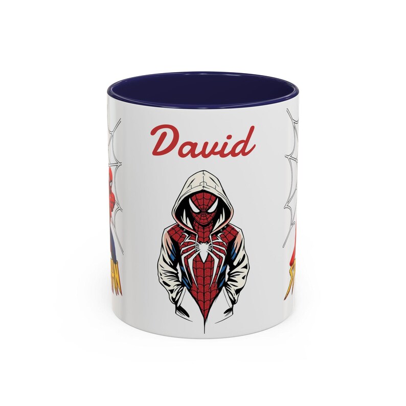 Caneca personalizada com o nome do Homem-Aranha, caneca decorativa para café (325ml, 445ml) | Ilustração de moletom do Homem-Aranha imagem 10