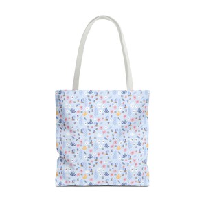 Pastel Floral Pattern Tote Bag | Small Flowers Allover Print image 17