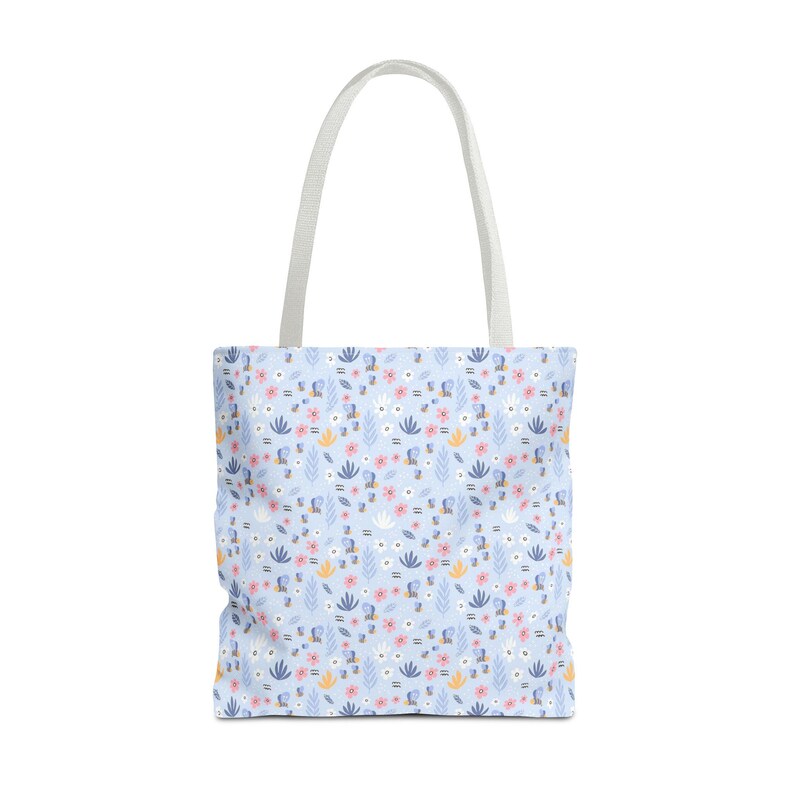 Pastel Floral Pattern Tote Bag | Small Flowers Allover Print image 17