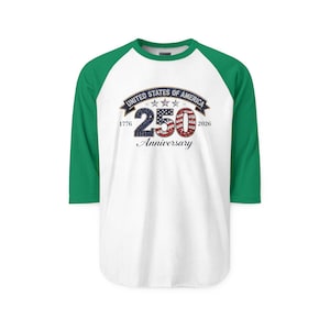United States 250th Anniversary Raglan | 1776-2026 American Flag Design image 3