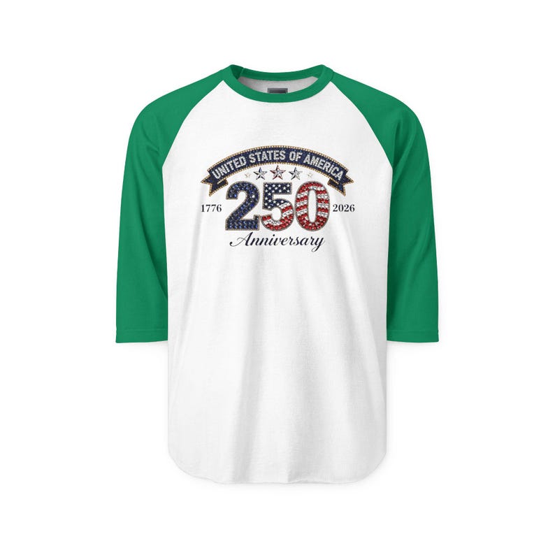 United States 250th Anniversary Raglan | 1776-2026 American Flag Design image 3